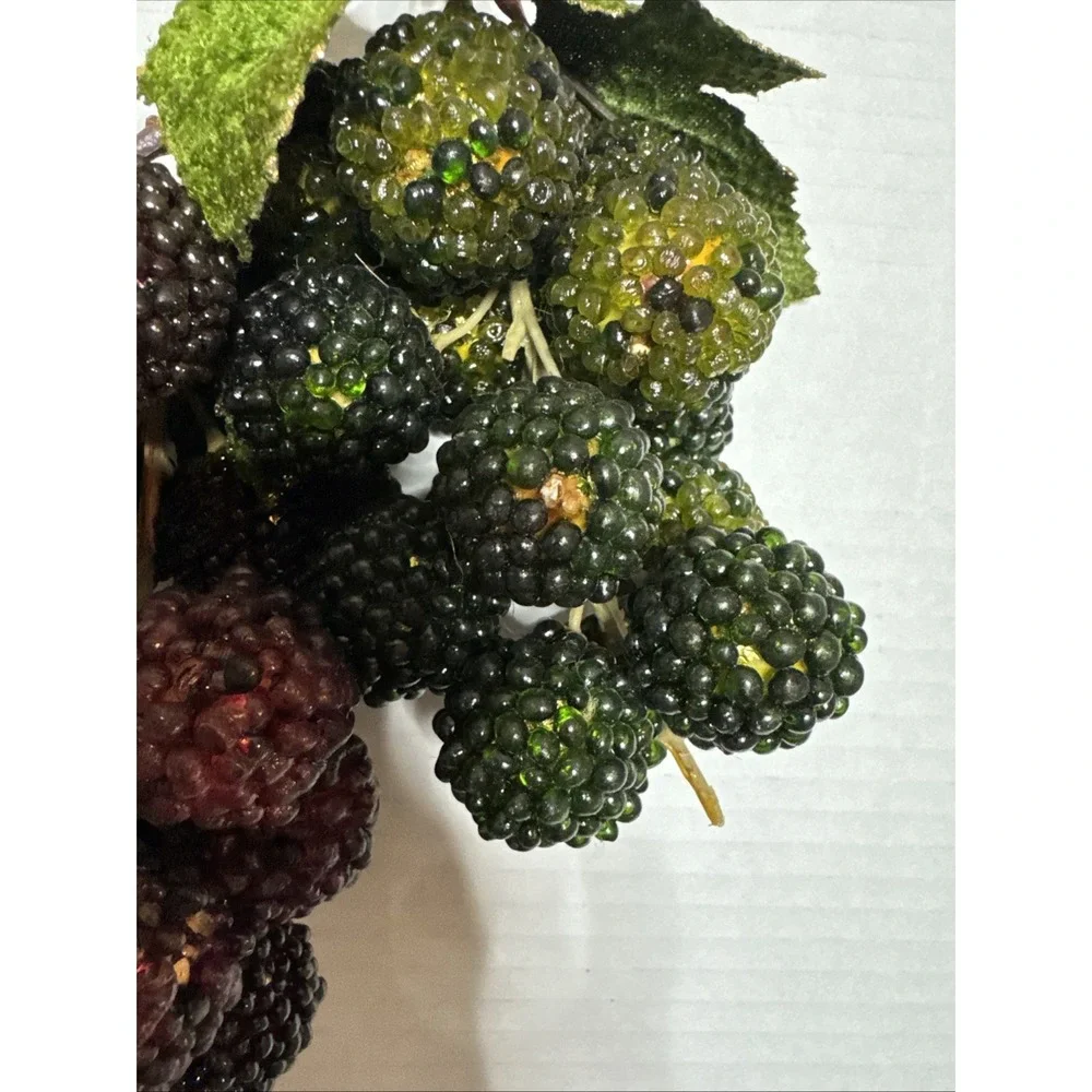 Vintage Realistic Blackberries Faux Fruit Bunch Cottage Core Home Decor 6